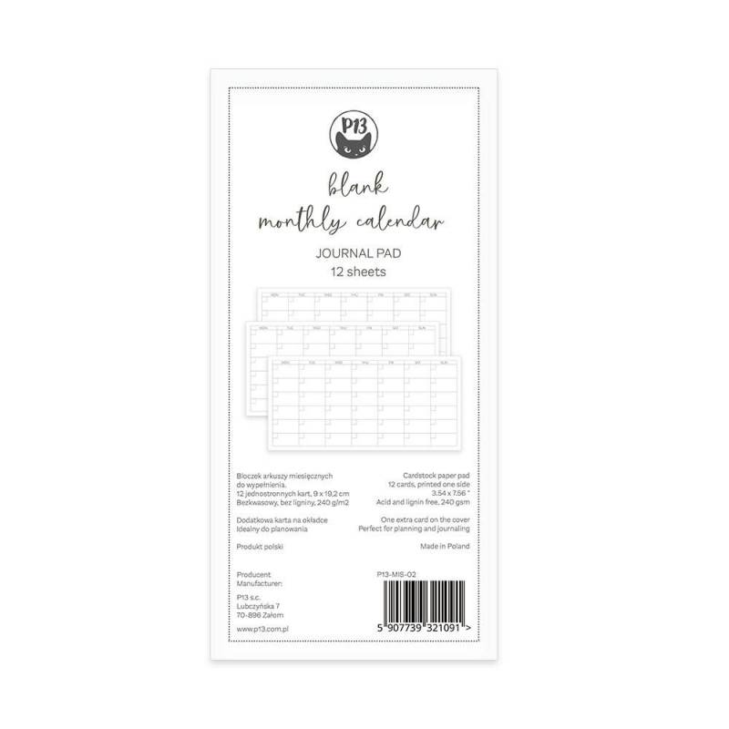 Blank monthly calendar - zum Schließen ins Bild klicken