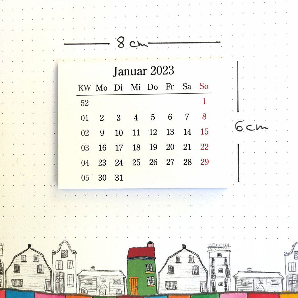 Mini Kalender für 2023 - 6 x 8 cm