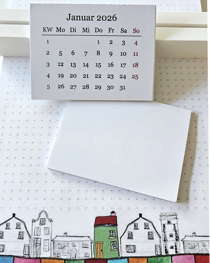 Mini Kalender für 2026 - 6 x 8 cm