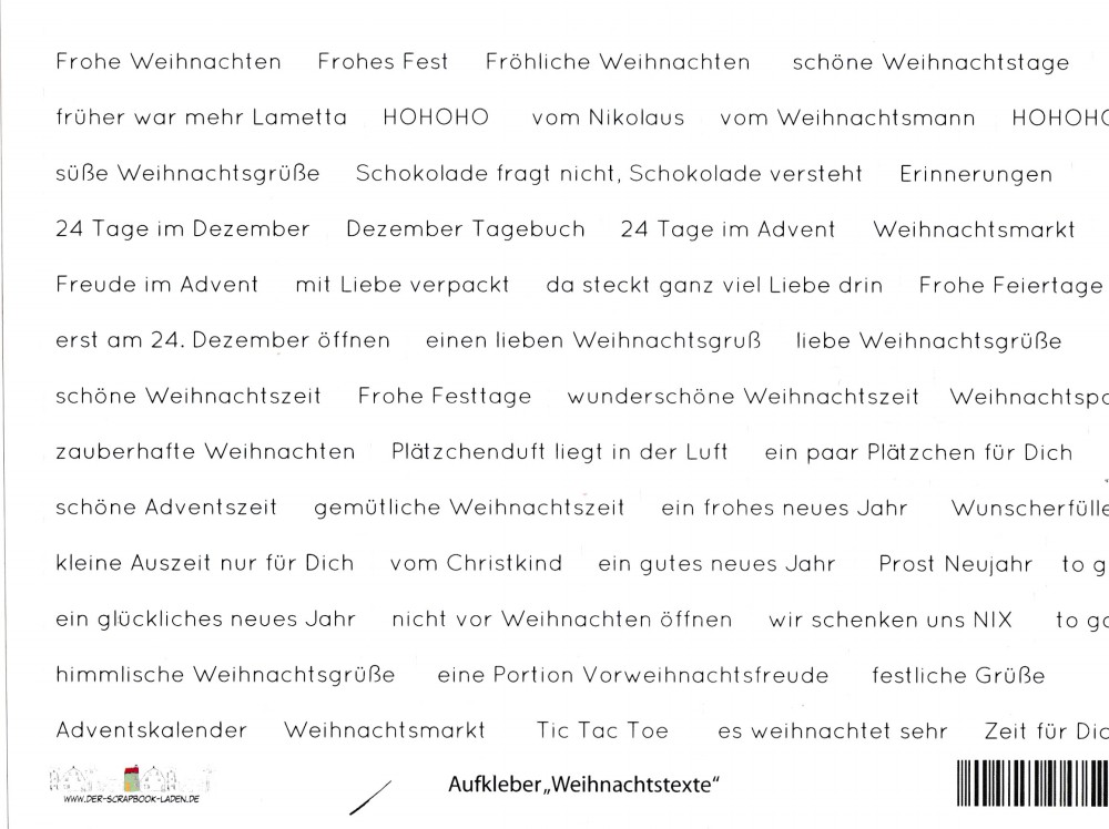 Aufkleber "Weihnachtstexte" von Der Scrapbook Lade
