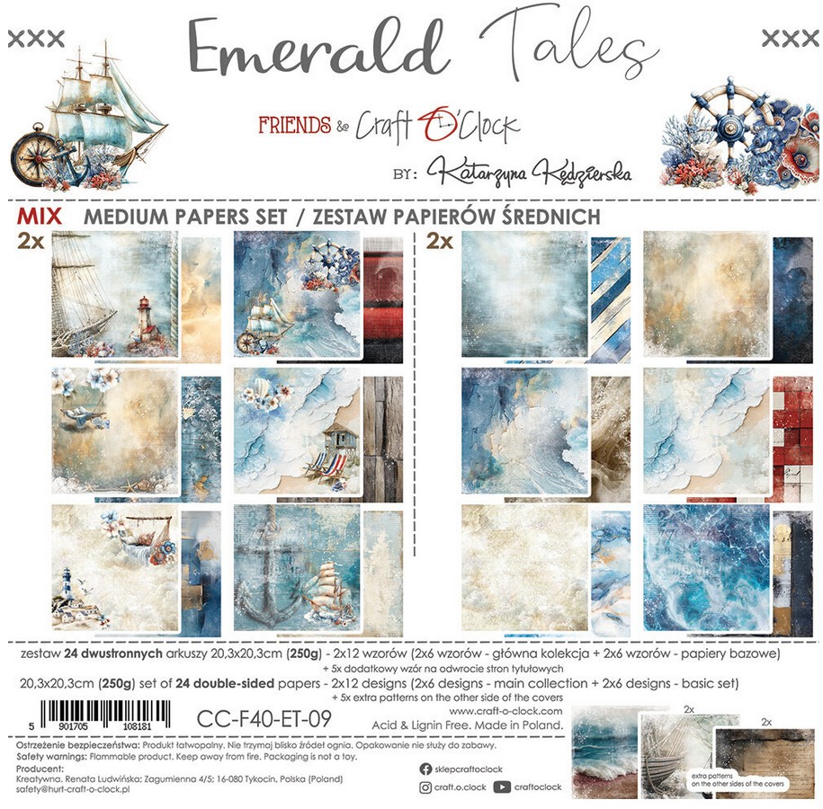 Emerald Tales Medium Paper Set 20,3x20,3 cm