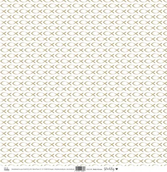 DecoHobby Designpapier - Glückstag Fische gold 30,