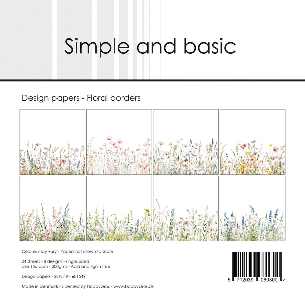 Simple and Basic Floral Borders Pad 15,2x15,2 cm