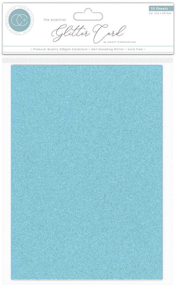 Craft Consortium Glitter Card Sky Blue - Din A4 /