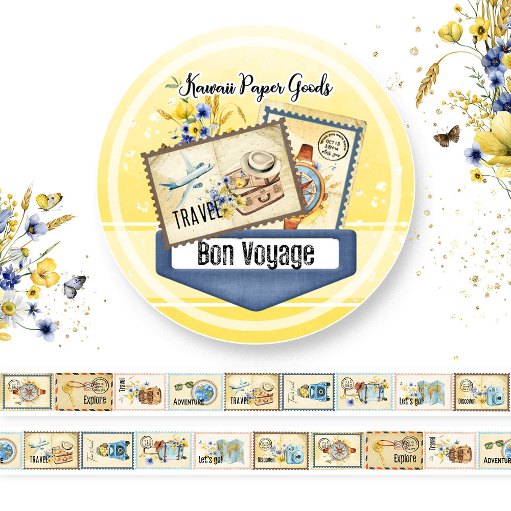 Memory Place - Bon Voyage Washi Tape 15mm x 5m