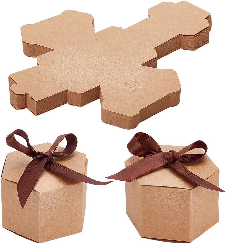 Hexagon Box 4 x 5 x 8,5 cm aus Kraftpapier - zum Schließen ins Bild klicken