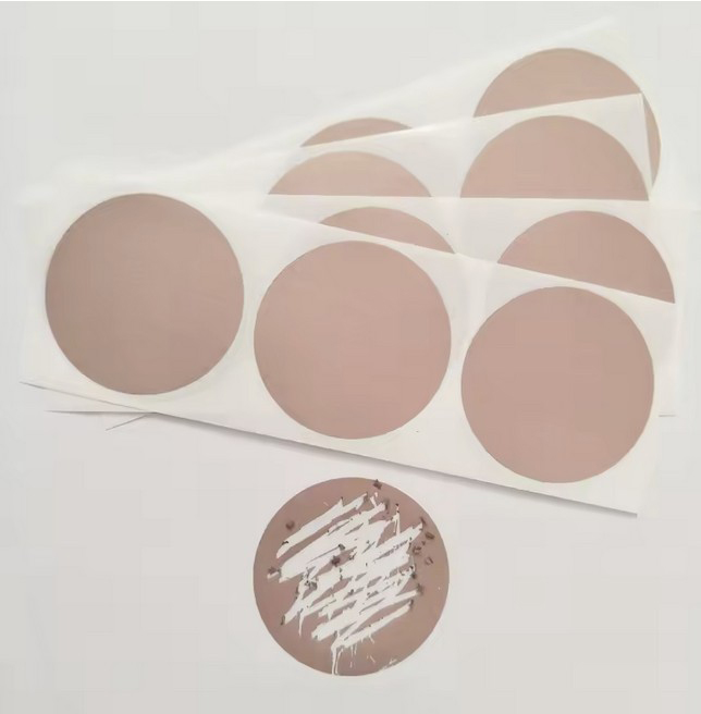 24 runde Rubbel- / Kratzaufkleber roségold 40mm