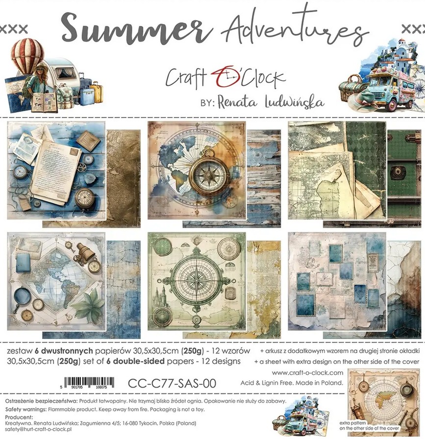 Summer Adventures Paper Set 30,5x30,5 cm
