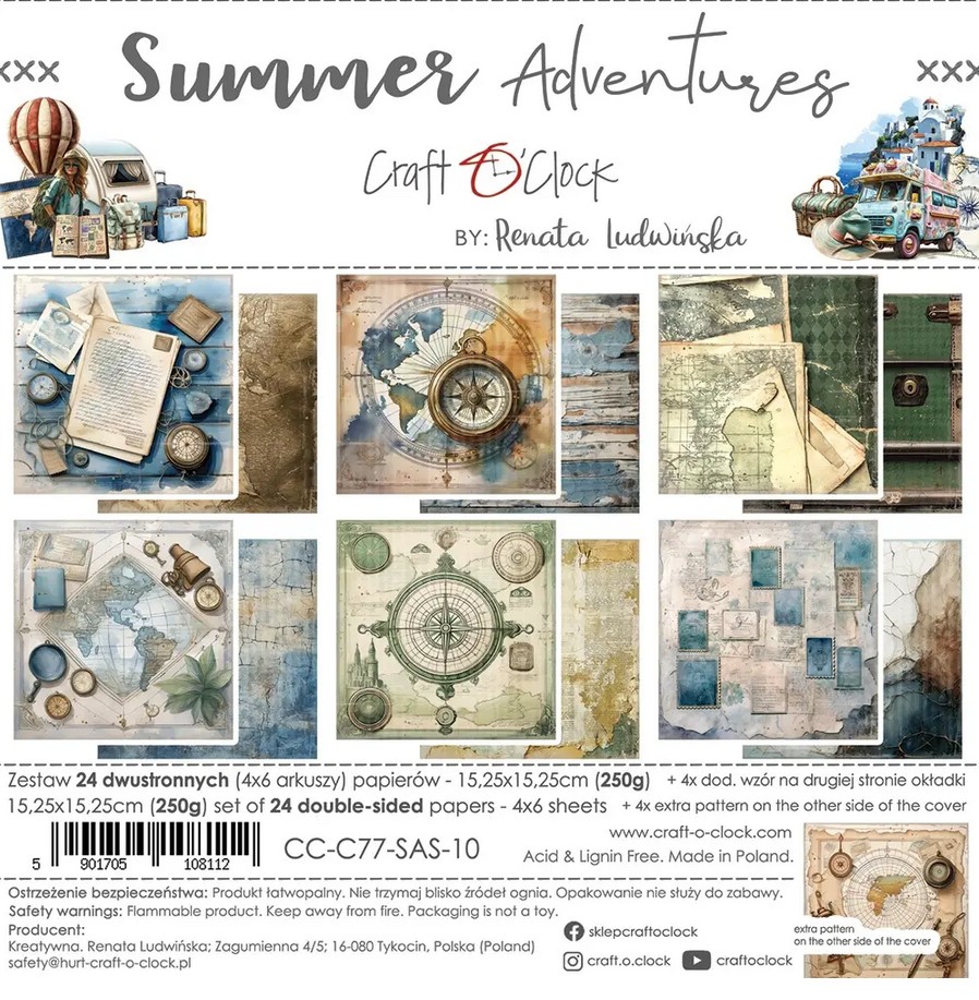 Summer Adventures Paper Set 15,2x15,2 cm