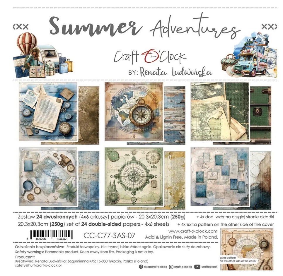 Summer Adventures Paper Set 20,3x20,3 cm