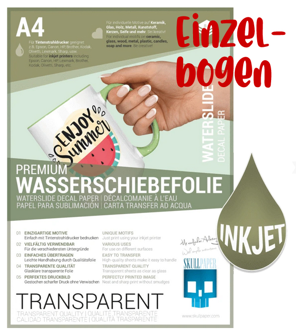 Wasserschiebefolie - inkjet - transparent Din A4