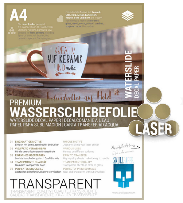 Wasserschiebefolie - laser - transparent Din A4