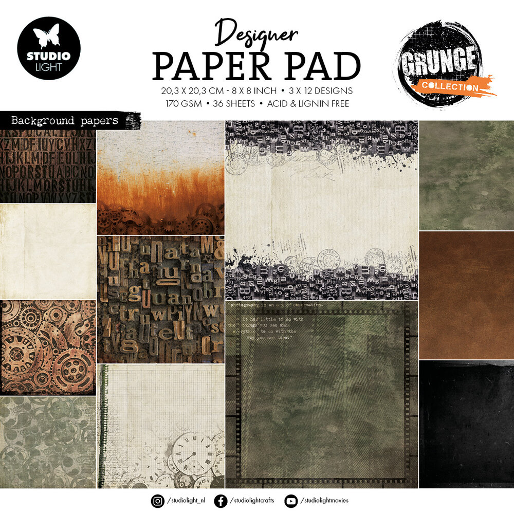 Background Papers Grunge 20,3x20,3 cm von Studio L