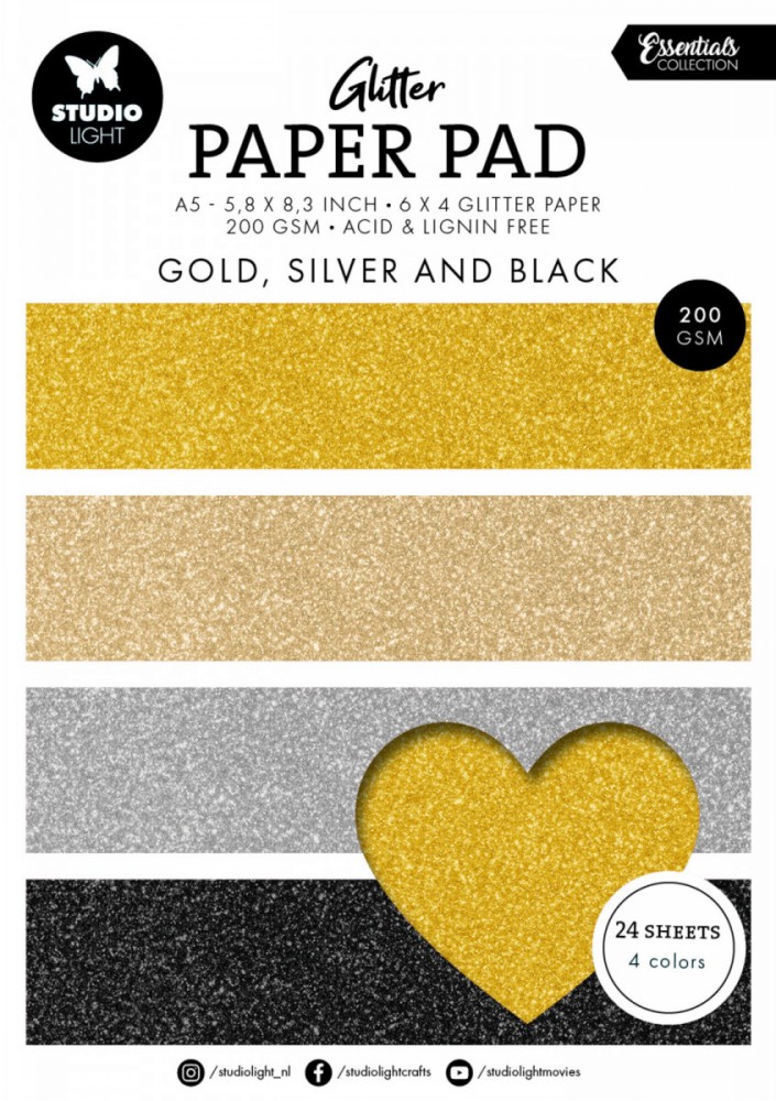 Glitter Paper Pad 15,2x20,3 cm von Studio Light