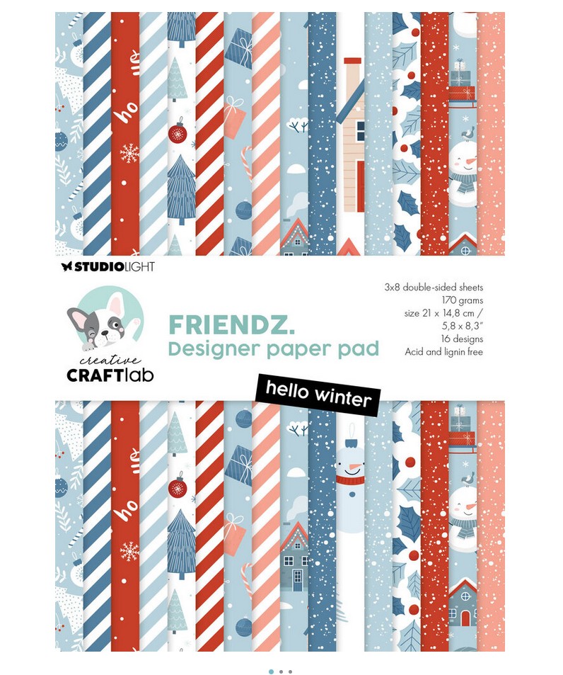 Studio Light Paper pad Hello Winter Friendz Din A5
