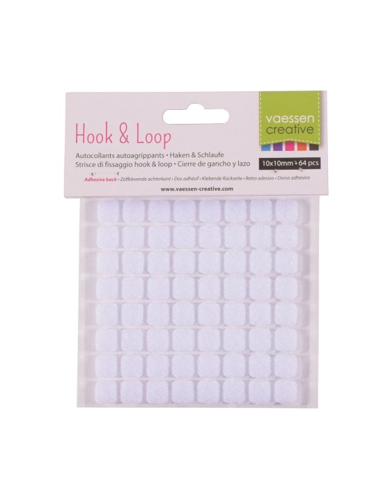 Klettverschluss selbstklebend 10x10 mm 64 Stück