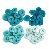 Wide Eyelets - Aqua - 40 Stück Wide Eyelets - Aqua - 40 Stück