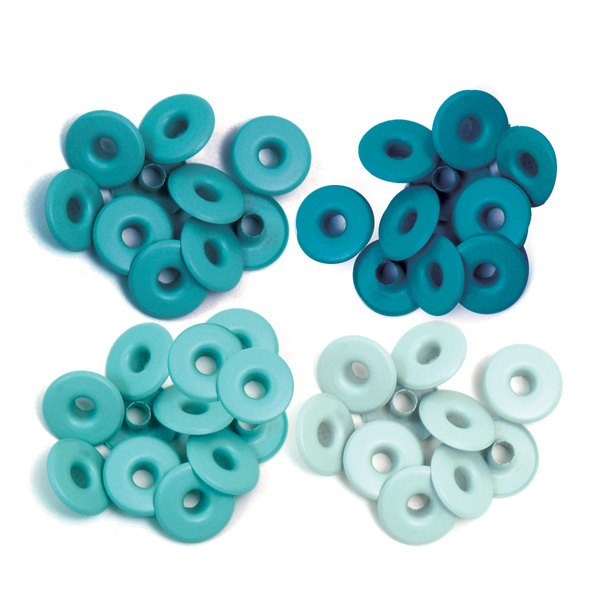 Wide Eyelets - Aqua - 40 Stück