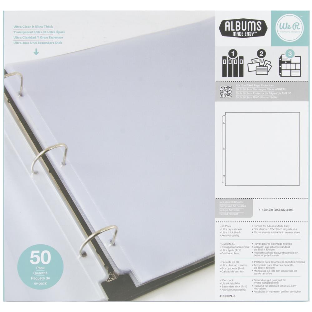Full Page - Ring Photo Sleeves 12x12 inch / 50 Stück
