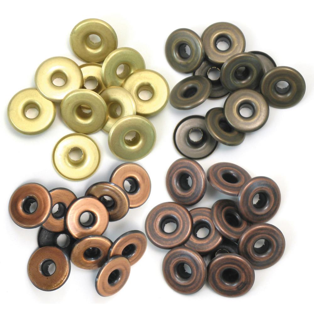 Wide Eyelets - warm metal - 40 Stück